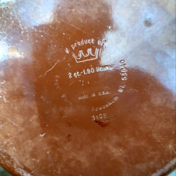 Vintage MCM Regal Ware Inc striped wooden handled 2 and 5 qt pots with lids - Picture 7 of 15